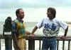 Skipper and Mike discuss surfing at the Cocoa Beach Pier.JPG (45884 bytes)